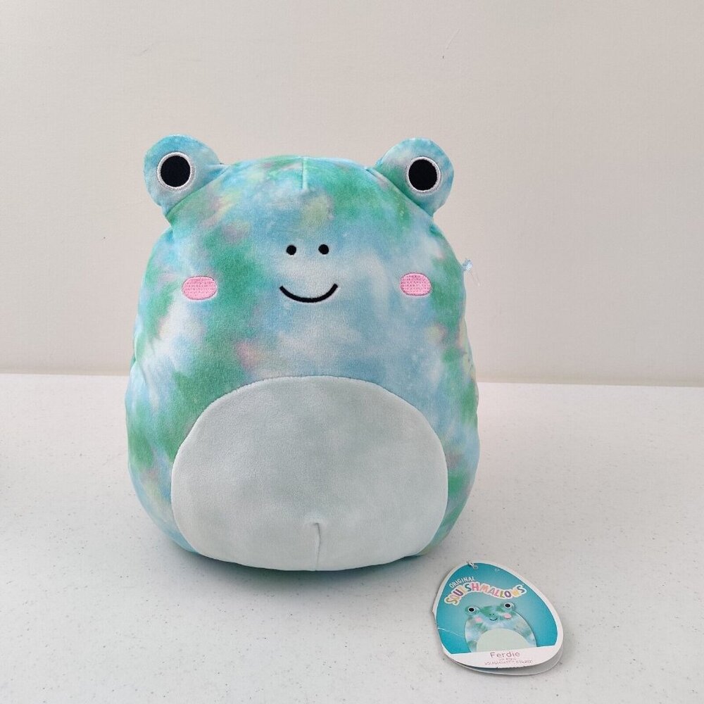 Squishmallow Ferdie Frog plush green marbled 12" Kellytoy stuffed animal